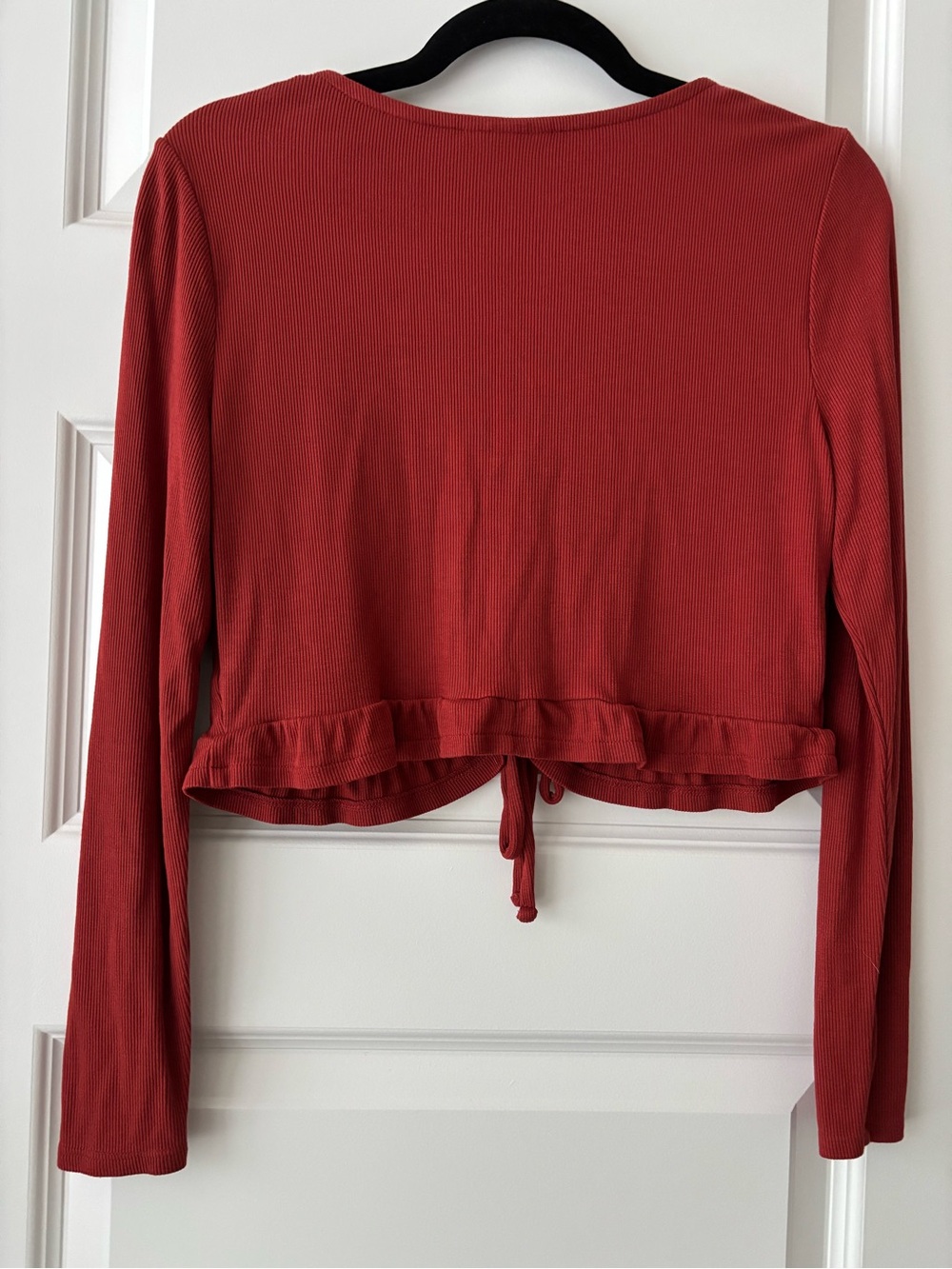 Isabel by Ingrid & Isabel Rust Ribbed Ruffle Crop Top Size M - Picture 5 of 5